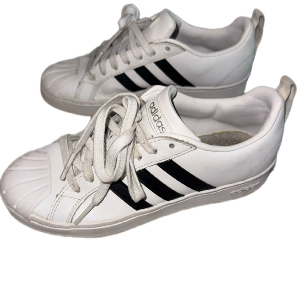 Adidas CloudFoam White and Black Sneakers